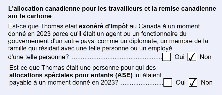 Capture d’écran : Questions de l'ACT et de la RCC sur la grille de calcul Info