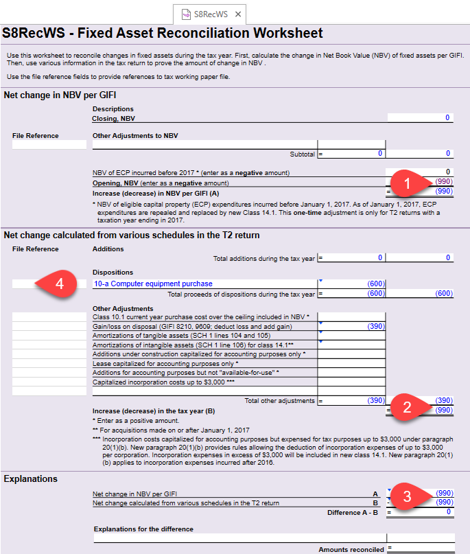 Screen Capture: 2nd example of S8RecWS in TaxCycle 2