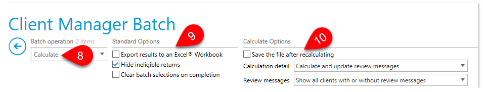 Batch calculate options