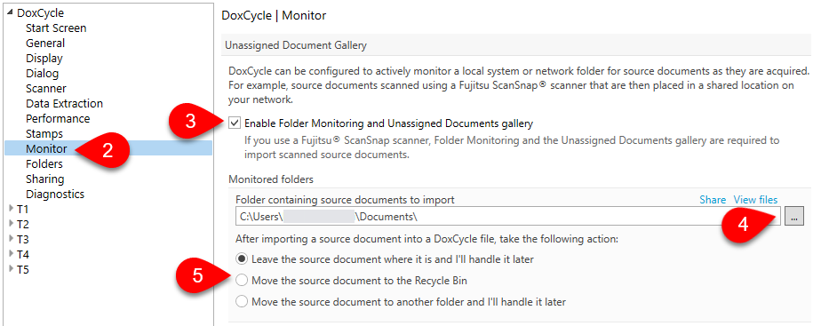 Screen Capture: Set your File Monitoring Options