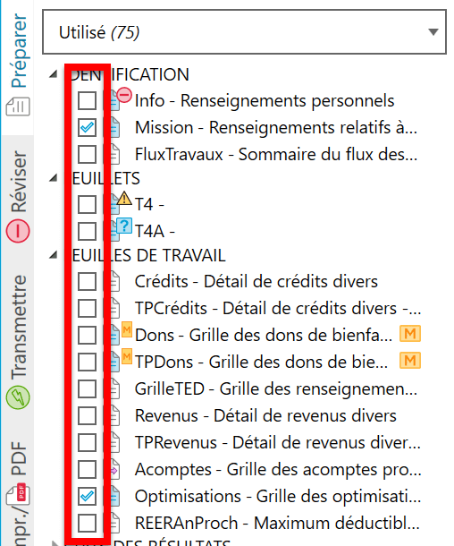 Image : liste de contrôle