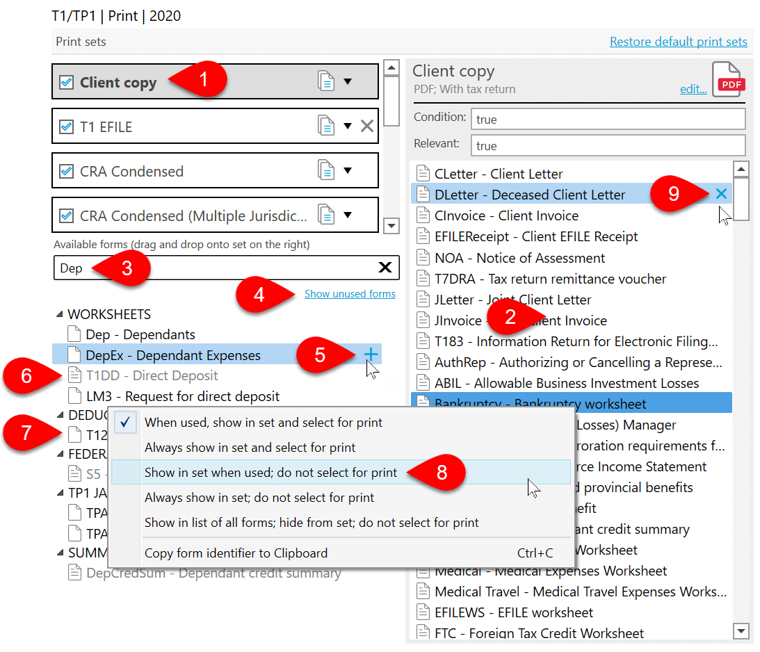 Screen Capture: Form Selection