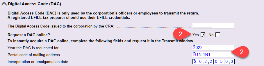 Screen Capture: Request a Digital Access Code from the SERs worksheet